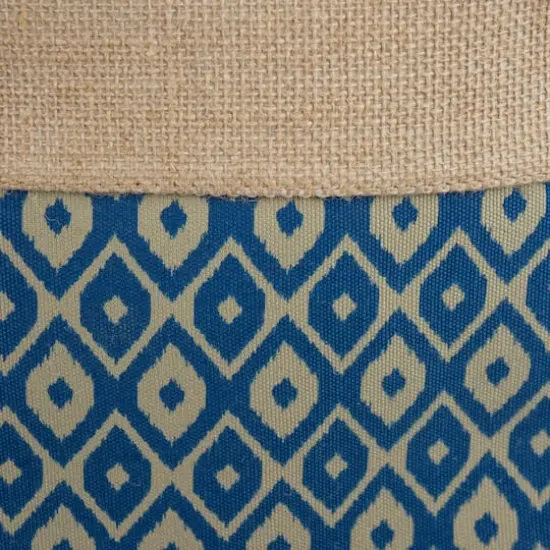 DII&reg; 12" Blue Ikat Round Burlap Bin {6}