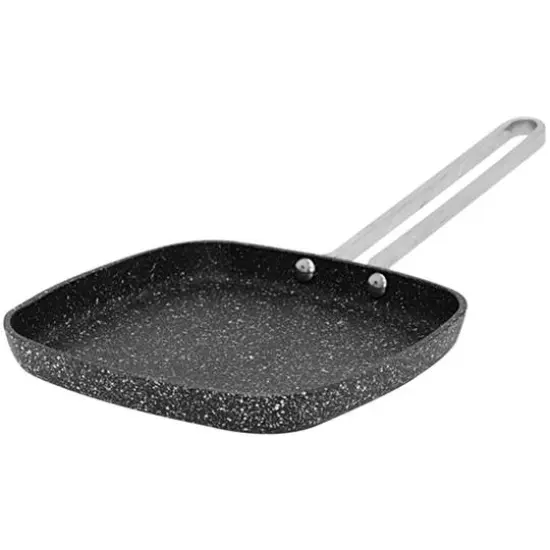 THE ROCK by Starfrit 6" Personal Griddle Pan With Stainless Steel Wire Handle {3}