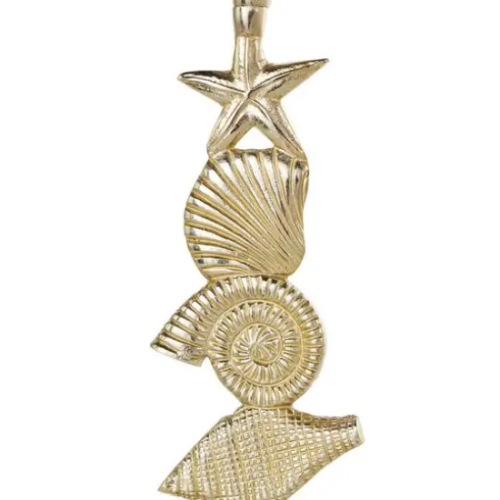 Aluminum Seashell Candle Holder Set Gold {6}