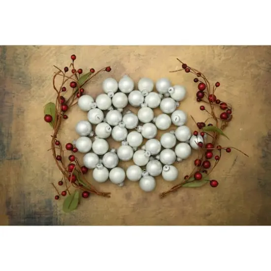 Whitehurst 40ct. 1.5" Pearl Glass Ball Ornaments White Pearl {4}