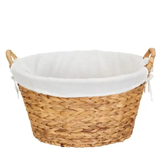 Household Essentials 12.5" Round Wicker Laundry Basket with Handles Natural {1}