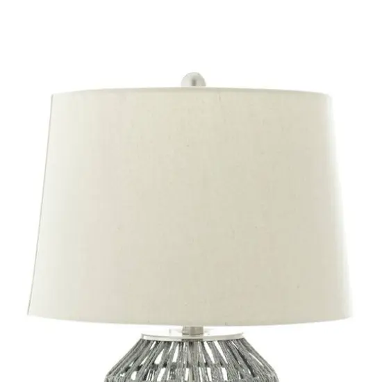 Grey Cotton Coastal Table Lamp, 25" x 15" x 15' {7}