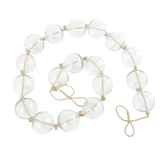 8ft. Extra Long Handmade Glass Beaded Garland with Tassels Clear {5}