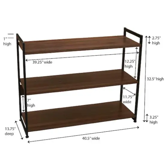 Household Essentials Jamestown 42" Wide Bookshelf Mid Century Walnut {6}
