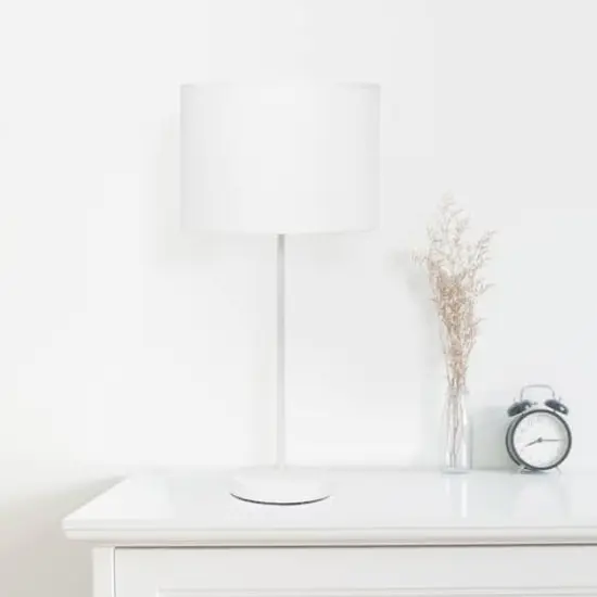 Simple Designs 23" White Fabric Shade Lamp {5}