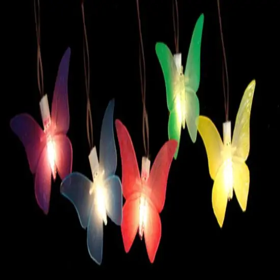 10ct. Multicolored LED Butterfly Garden Patio String Lights {1}