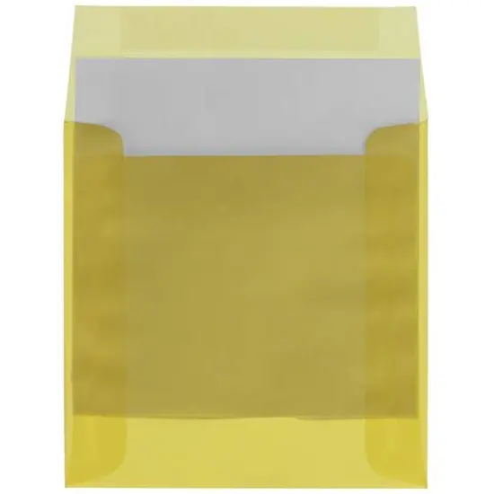 JAM Paper 6" x 6" Translucent Vellum Invitation Envelopes, 50ct. Primary Yellow {6}