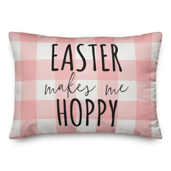 Easter Makes Me Hoppy Throw Pillow {1}