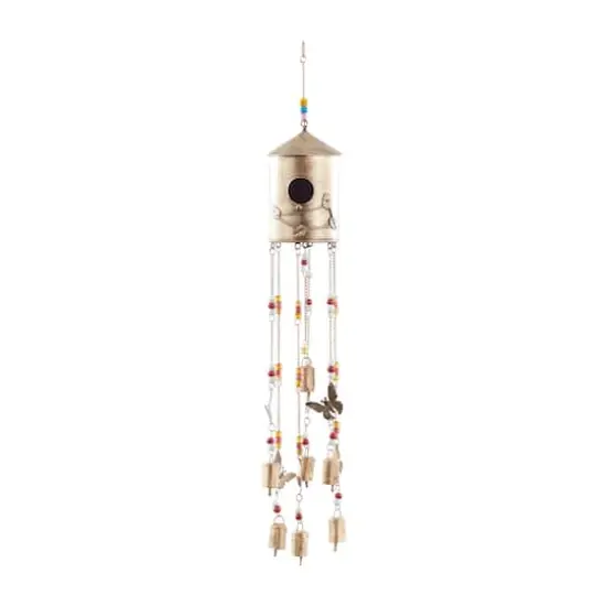 32" Bronze Colored Metal Rustic Birdhouse Windchime {1}