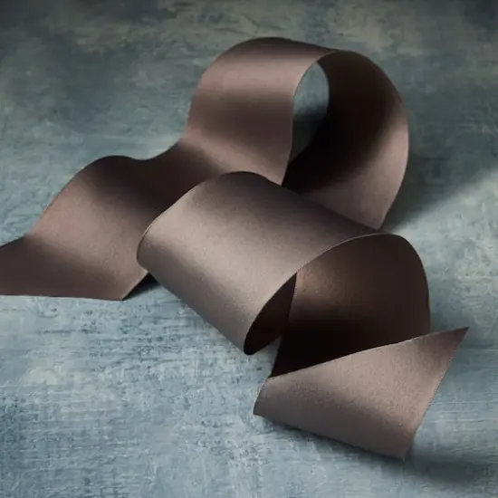 2.5" x 10yd. Satin Wired Ribbon by Celebrate It&reg; Classic Gray {3}