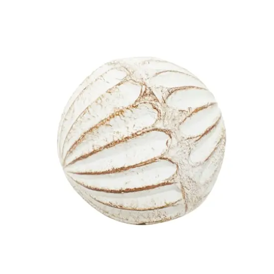 4" Distressed White Ceramic Country Orb Vase Filler Set {6}