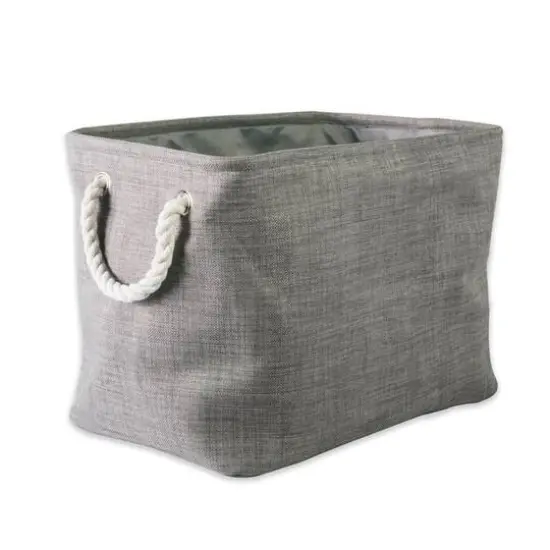 Small Gray Polyester Variegated Rectangle Bin {7}