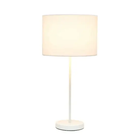 Simple Designs 23" White Fabric Shade Lamp {3}