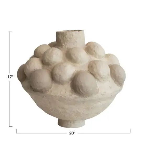 Hello Honey® 17" Ivory Boho Decorative Paper Mache Bubble Vase {4}