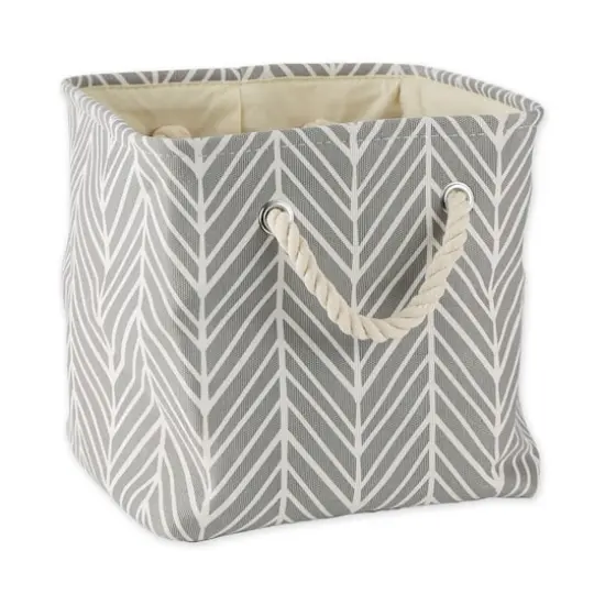 DII&reg; 11" Polyester Herringbone Storage Bin Gray {1}