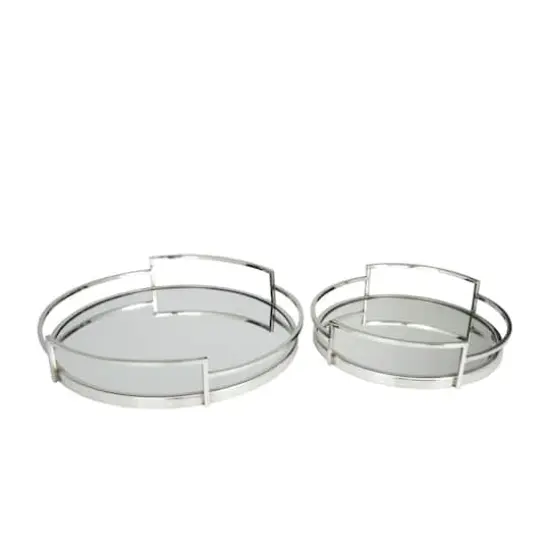 Silver Contemporary Tray, Set of 2" 19", 14" {1}