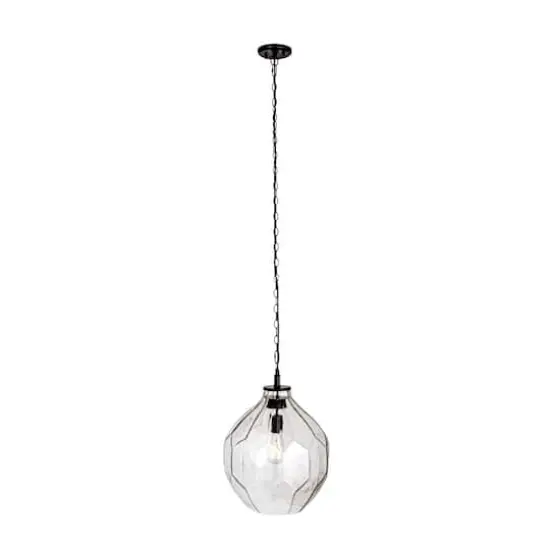 Hello Honey&reg; Matte Black Oversized Geometric Glass Ceiling Light {6}