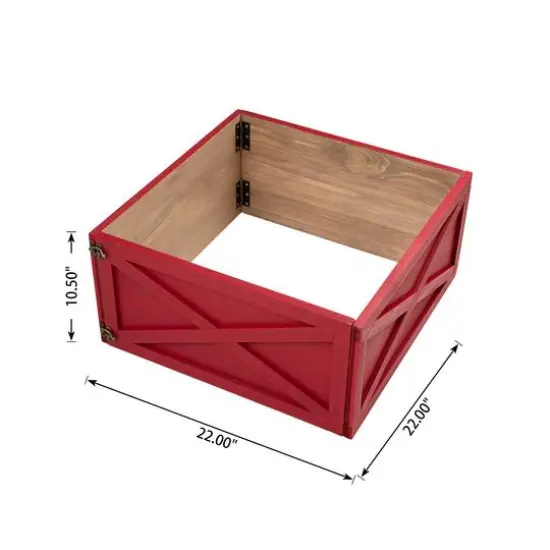 Glitzhome&reg; 22" Wooden Tree Collar Red {8}