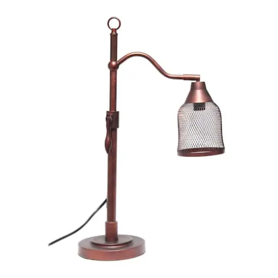 Lalia Home 25" Red Bronze Vintage Arched Table Lamp with Iron Mesh Shade {9}