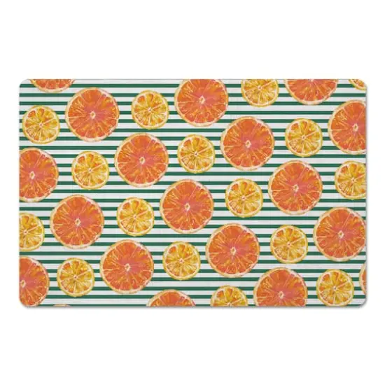 Citrus Stripes Floor Mat {1}