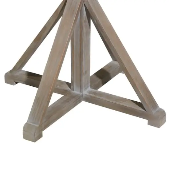 31" Brown Wood Farmhouse Accent Table {5}