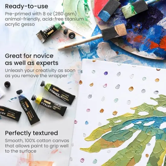 Arteza&reg; 24" x 30" White Stretched Canvases, 6ct. {4}