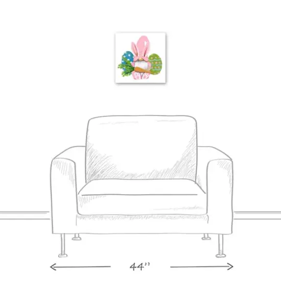 Easter Bunny Gnome 12" x 12" Canvas Wall Art {6}