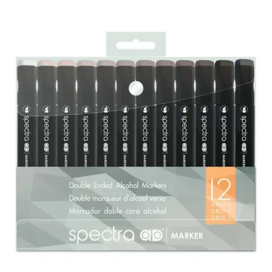 Chartpak&reg; Spectra Ad&trade; Warm Gray Marker Set {1}
