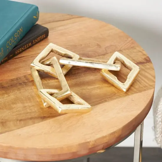 CosmoLiving by Cosmopolitan 17" Gold Aluminum Chain Sculpture {3}