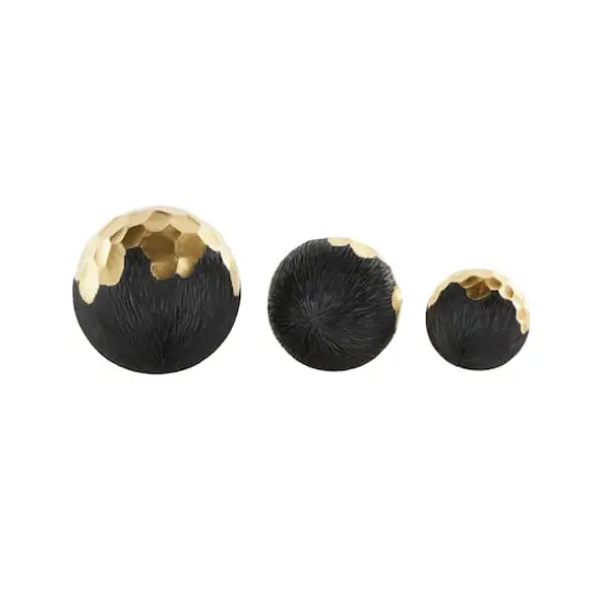 Gold & Black Decorative Orbs & Vase Filler Set {7}