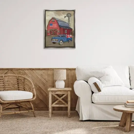 Stupell Industries Vintage Americana Barn Floater Framed Art Gray {3}