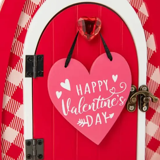 Glitzhome&reg; 8.5" Valentine's Wooden Door-Shaped Photo Frame Table D&eacute;cor {7}