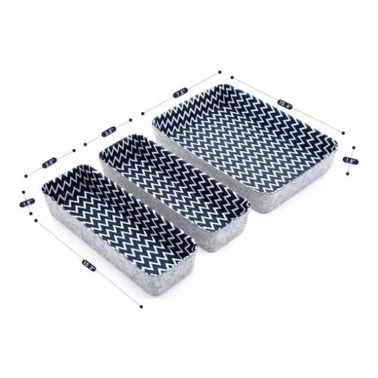 Welaxy Felt 3 Piece Zig Zag Drawer Organizer Set {4}