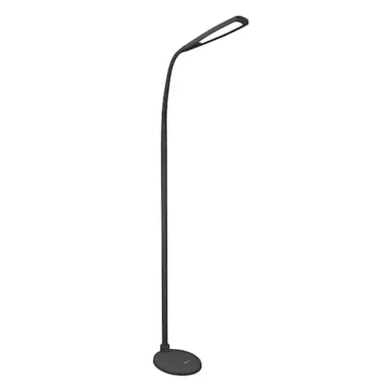 OttLite Black Natural Daylight LED Flexible Floor Lamp {1}