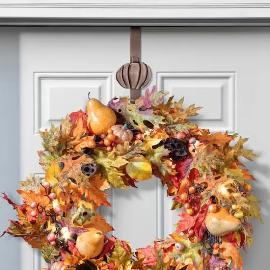 Haute Decor Oil-Rubbed Bronze Pumpkin Adjustable Wreath Hanger {3}