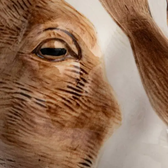 Hello Honey&reg; 11" Brown & White Hand-Painted Decorative Stoneware Goat Vase {10}