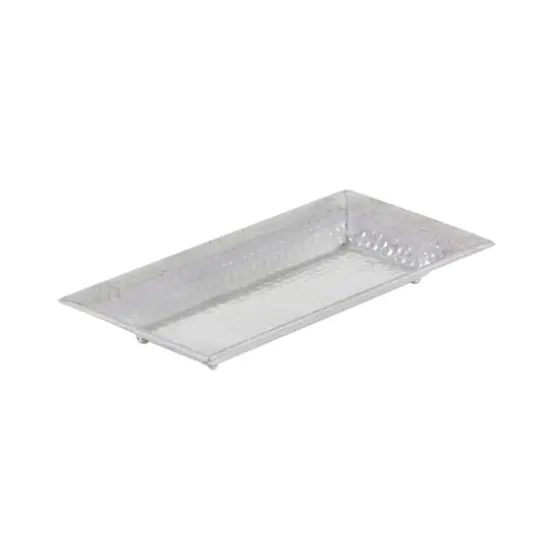Metallic Silver Aluminum Traditional Tray Set {5}