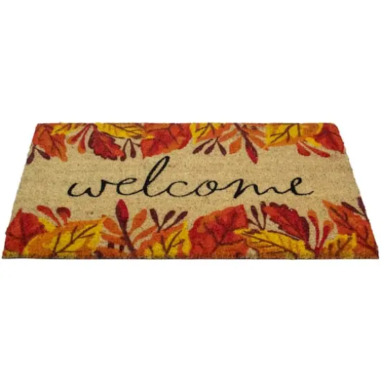Leafy Fall Harvest Rectangular Welcome Doormat {4}