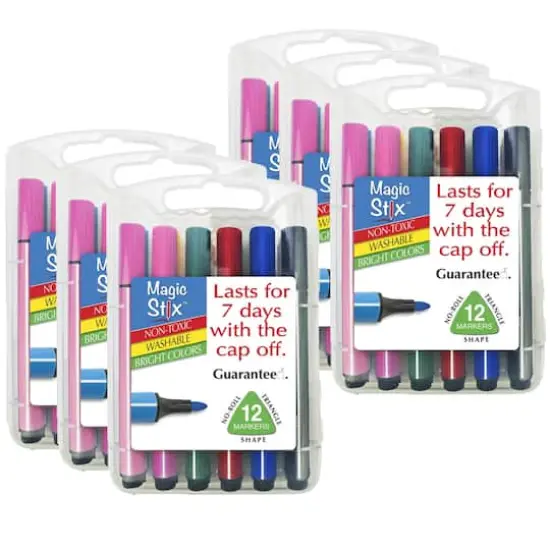 Magic Stix&trade; Triangular Markers, 6 Packs of 12 {1}