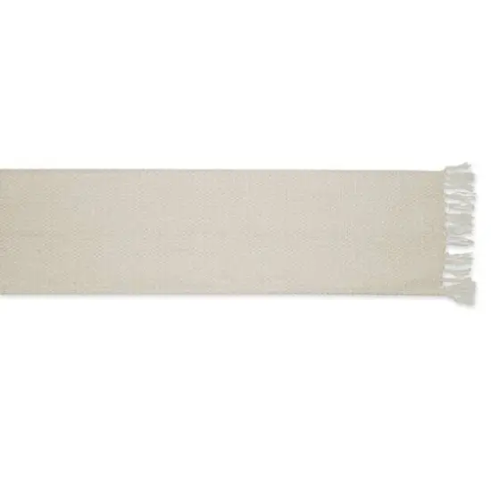 DII&reg; 108" Woven Fringed Table Runner Natural {4}