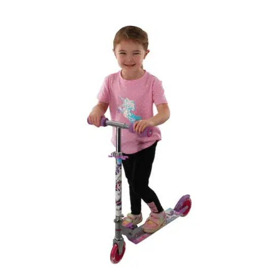 Unicorn Folding Scooter With Flashing Wheels {4}