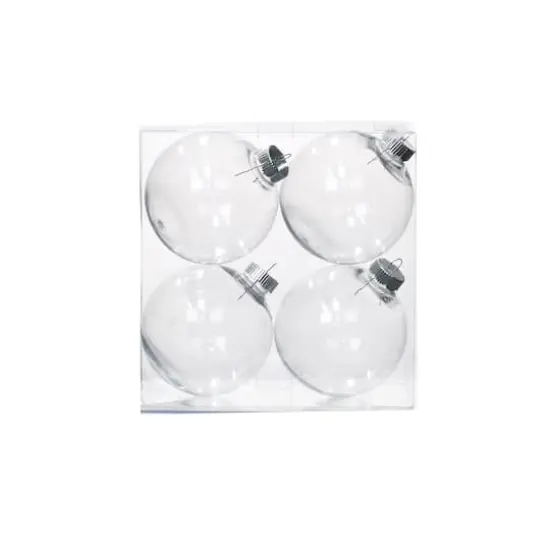 4 Pack 4" Clear DIY Plastic Ball Ornaments by Make Market&reg; {3}