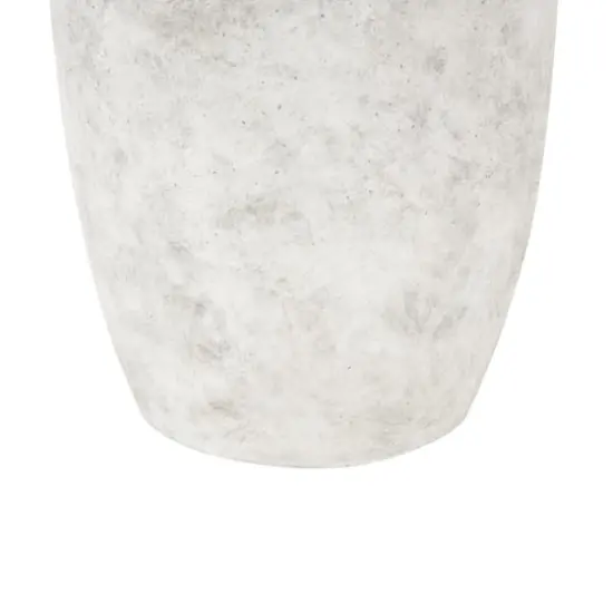 16.5" White Antique-Style Textured Ceramic Vase with and Handles {6}