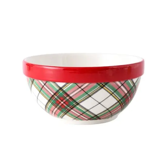 8" Green & Red Plaid Ceramic Bowl by Ashland&reg; {1}