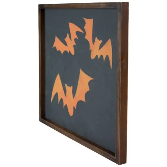 Orange Bat Silhouettes Framed Halloween Wall D&eacute;cor {3}