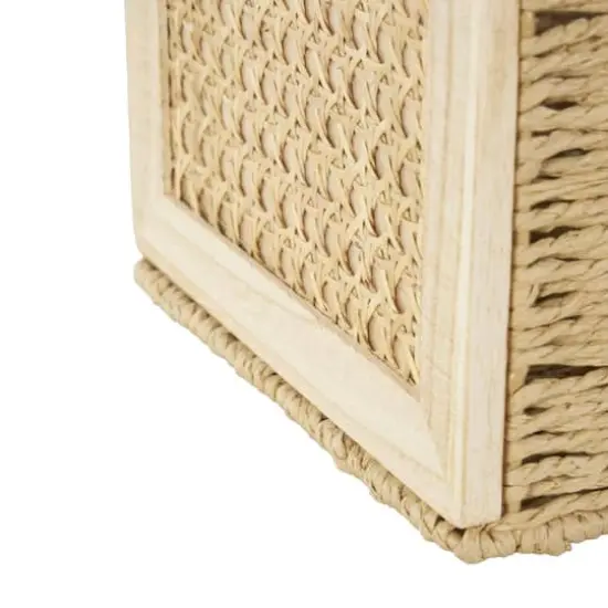 Brown Rattan Woven Decorative Storage Basket with Rope Handles, 3ct. {5}