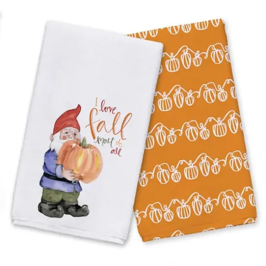 Fall Gnome Tea Towel Set {1}