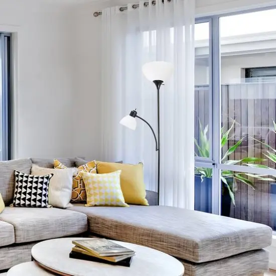 Simple Designs 71.5" Floor Lamp with Reading Light Black {6}