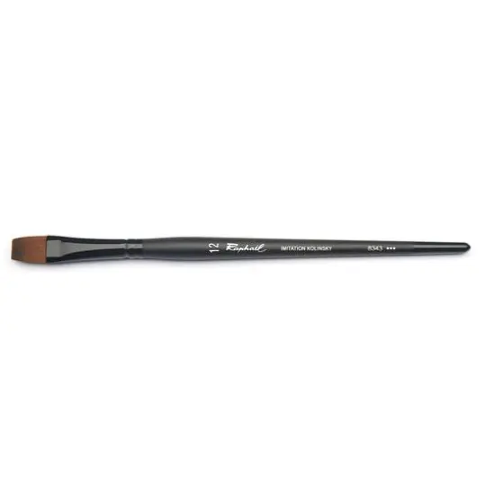 Raphael Stradivarius Synthetic Kolinsky Watercolor Flat Brush, Size 12 {1}