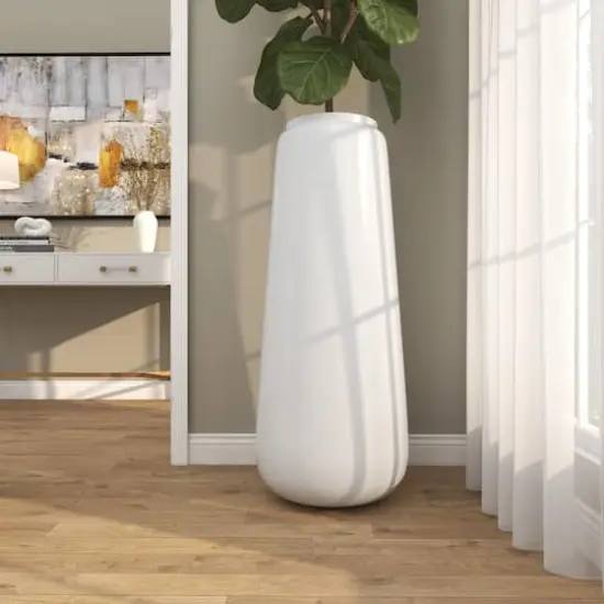 3ft. White Modern Tall Floor Vase {9}